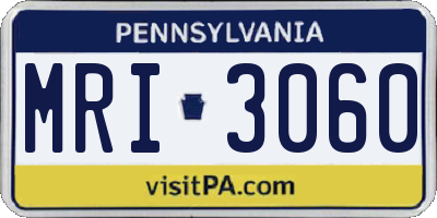 PA license plate MRI3060