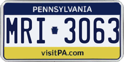 PA license plate MRI3063