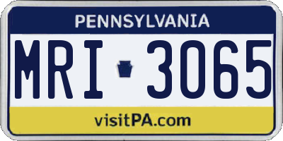 PA license plate MRI3065