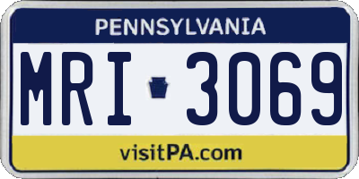 PA license plate MRI3069