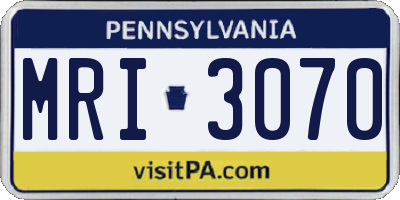 PA license plate MRI3070