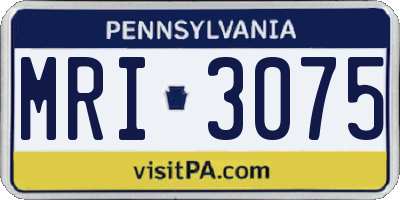 PA license plate MRI3075