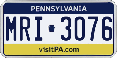 PA license plate MRI3076