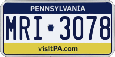 PA license plate MRI3078