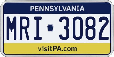 PA license plate MRI3082