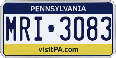 PA license plate MRI3083