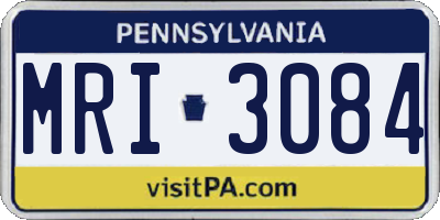 PA license plate MRI3084