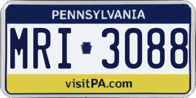 PA license plate MRI3088