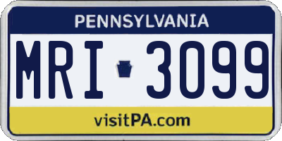 PA license plate MRI3099
