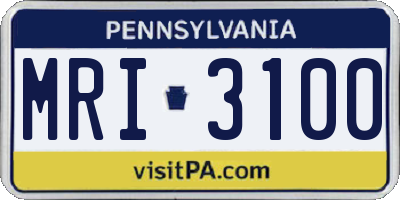 PA license plate MRI3100