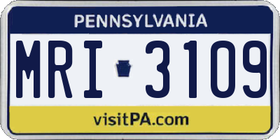 PA license plate MRI3109