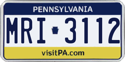 PA license plate MRI3112