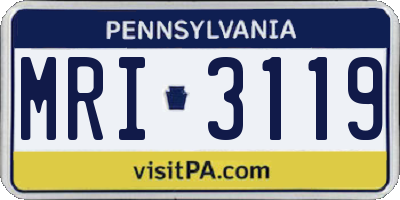 PA license plate MRI3119