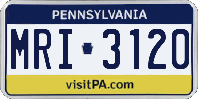PA license plate MRI3120
