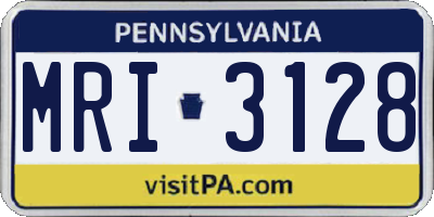 PA license plate MRI3128
