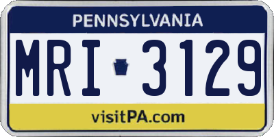 PA license plate MRI3129