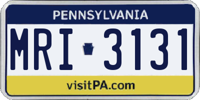 PA license plate MRI3131