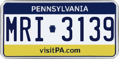 PA license plate MRI3139
