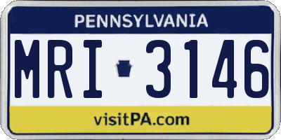 PA license plate MRI3146