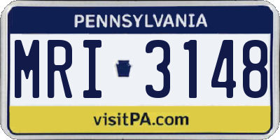 PA license plate MRI3148