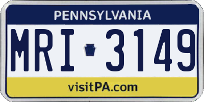 PA license plate MRI3149