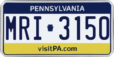 PA license plate MRI3150