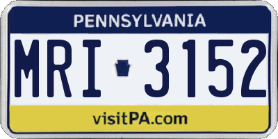 PA license plate MRI3152