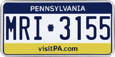 PA license plate MRI3155