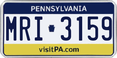 PA license plate MRI3159