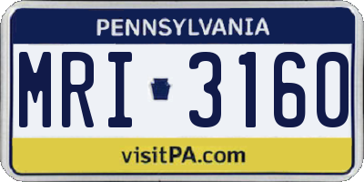 PA license plate MRI3160