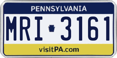 PA license plate MRI3161