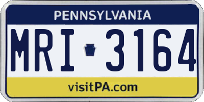 PA license plate MRI3164