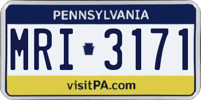 PA license plate MRI3171