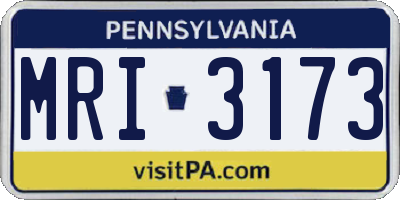 PA license plate MRI3173