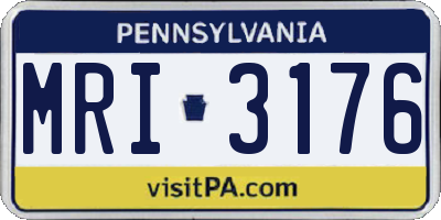 PA license plate MRI3176