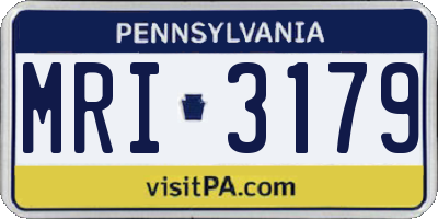 PA license plate MRI3179