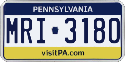 PA license plate MRI3180