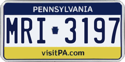 PA license plate MRI3197