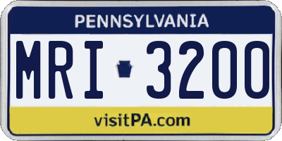 PA license plate MRI3200
