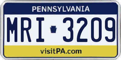 PA license plate MRI3209