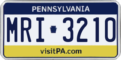 PA license plate MRI3210