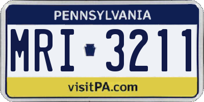 PA license plate MRI3211