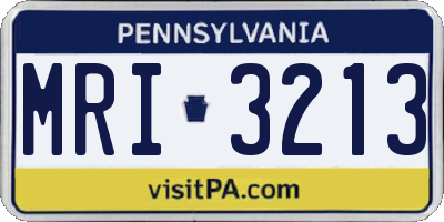 PA license plate MRI3213