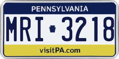 PA license plate MRI3218