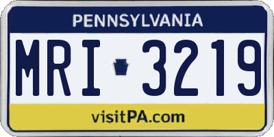 PA license plate MRI3219