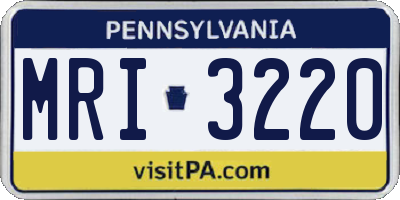 PA license plate MRI3220