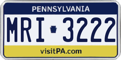 PA license plate MRI3222