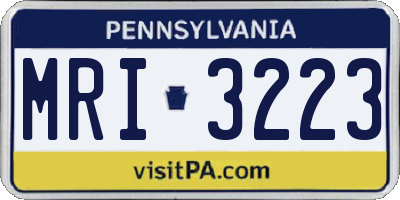 PA license plate MRI3223