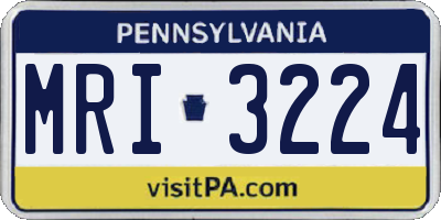 PA license plate MRI3224