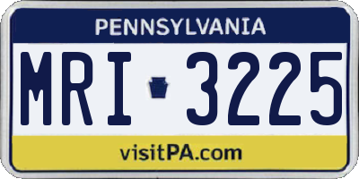 PA license plate MRI3225
